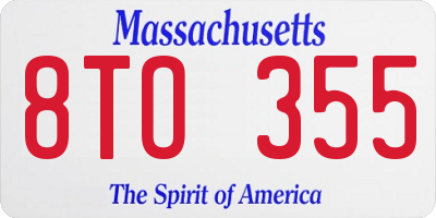 MA license plate 8TO355