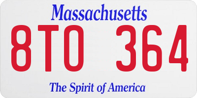 MA license plate 8TO364