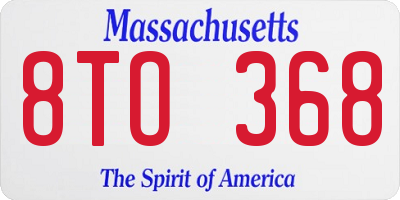 MA license plate 8TO368