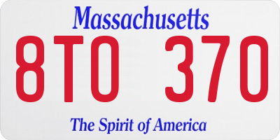 MA license plate 8TO370