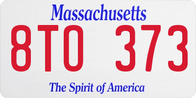 MA license plate 8TO373