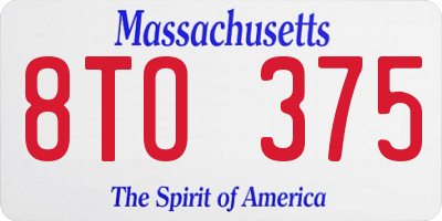MA license plate 8TO375