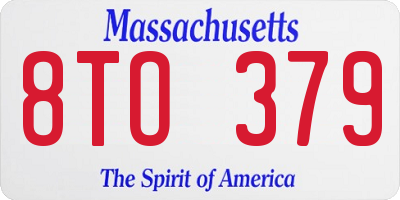 MA license plate 8TO379