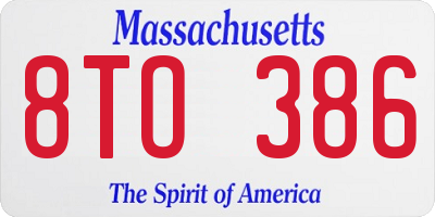 MA license plate 8TO386