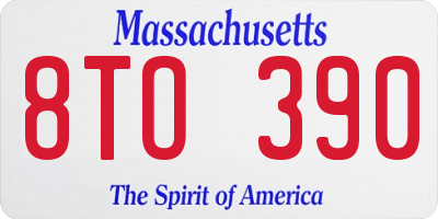 MA license plate 8TO390