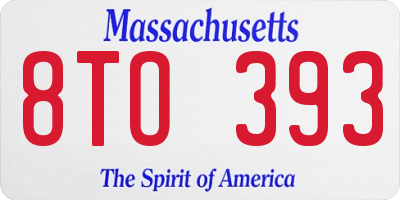 MA license plate 8TO393