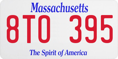 MA license plate 8TO395