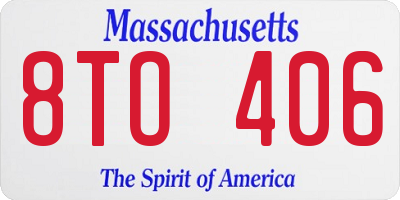 MA license plate 8TO406