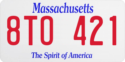 MA license plate 8TO421