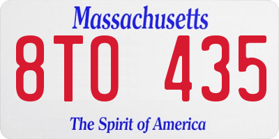 MA license plate 8TO435