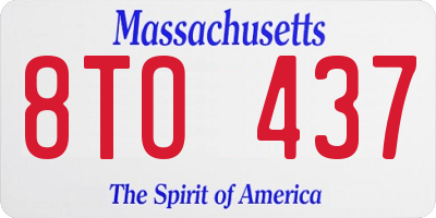 MA license plate 8TO437