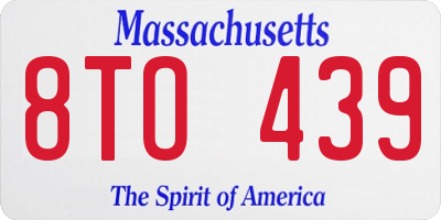 MA license plate 8TO439