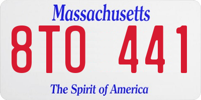 MA license plate 8TO441