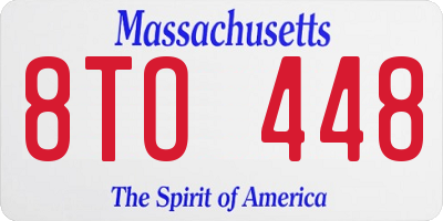 MA license plate 8TO448