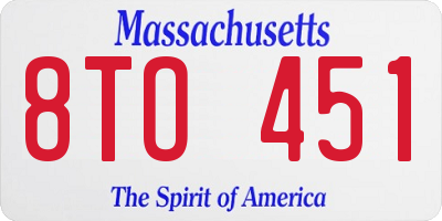 MA license plate 8TO451