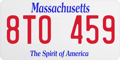 MA license plate 8TO459