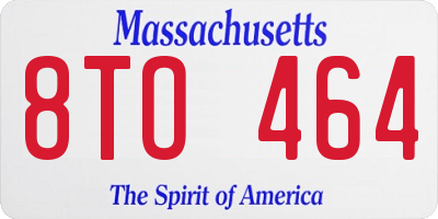MA license plate 8TO464