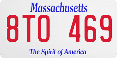 MA license plate 8TO469