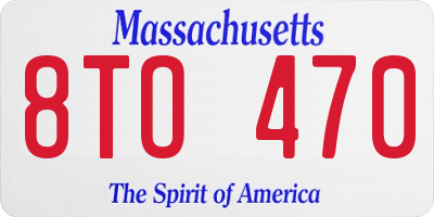 MA license plate 8TO470