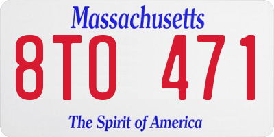 MA license plate 8TO471