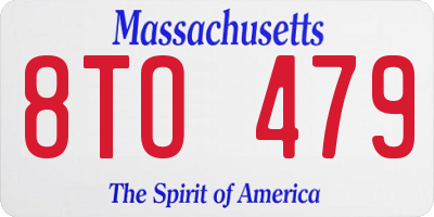 MA license plate 8TO479