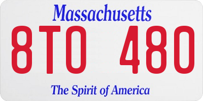 MA license plate 8TO480