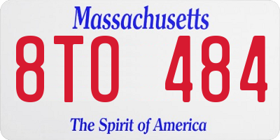 MA license plate 8TO484