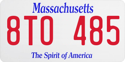 MA license plate 8TO485