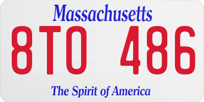 MA license plate 8TO486