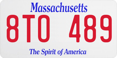 MA license plate 8TO489