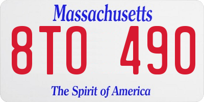 MA license plate 8TO490