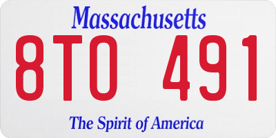 MA license plate 8TO491