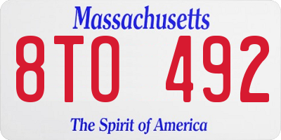 MA license plate 8TO492