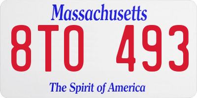 MA license plate 8TO493