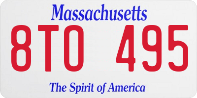 MA license plate 8TO495