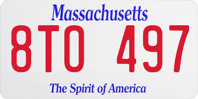 MA license plate 8TO497