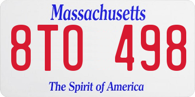 MA license plate 8TO498