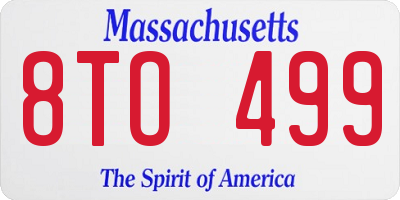 MA license plate 8TO499