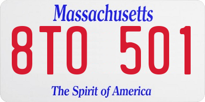 MA license plate 8TO501