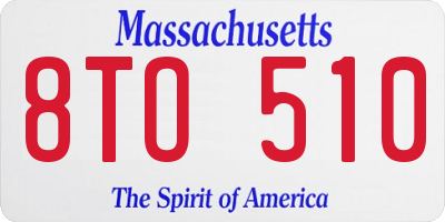 MA license plate 8TO510
