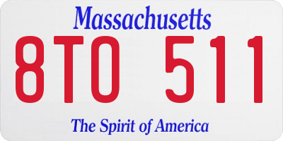 MA license plate 8TO511