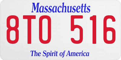 MA license plate 8TO516