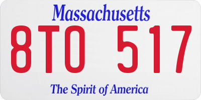 MA license plate 8TO517