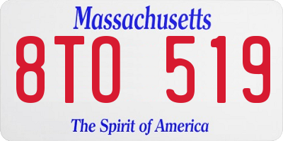 MA license plate 8TO519