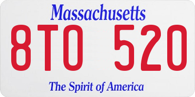MA license plate 8TO520