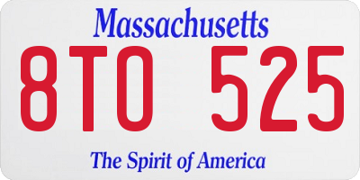 MA license plate 8TO525