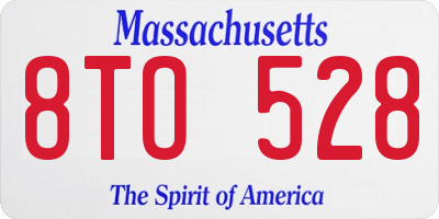 MA license plate 8TO528