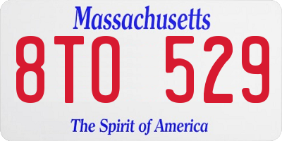 MA license plate 8TO529