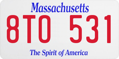 MA license plate 8TO531
