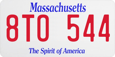 MA license plate 8TO544